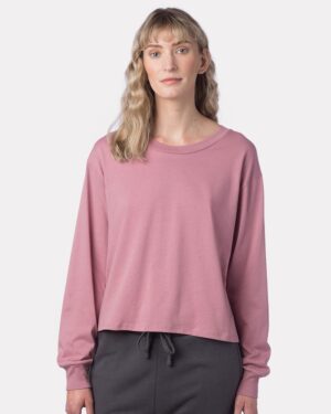 Alternative Women's Cotton Jersey Long Sleeve Crop Tee 1176